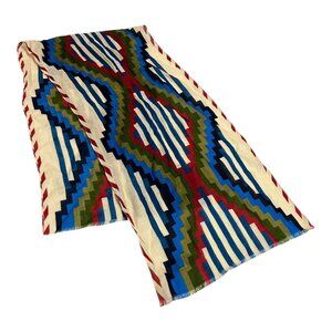 Smithsonian Institution Wool Scarf Reproduction by Ramona Sakiestewa 1985 Geomet
